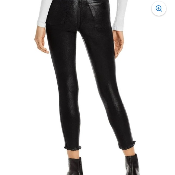 We the Free Phoenix Coated Skinny Jeans in Liquid Black SZ 25 - Picture 2 of 11